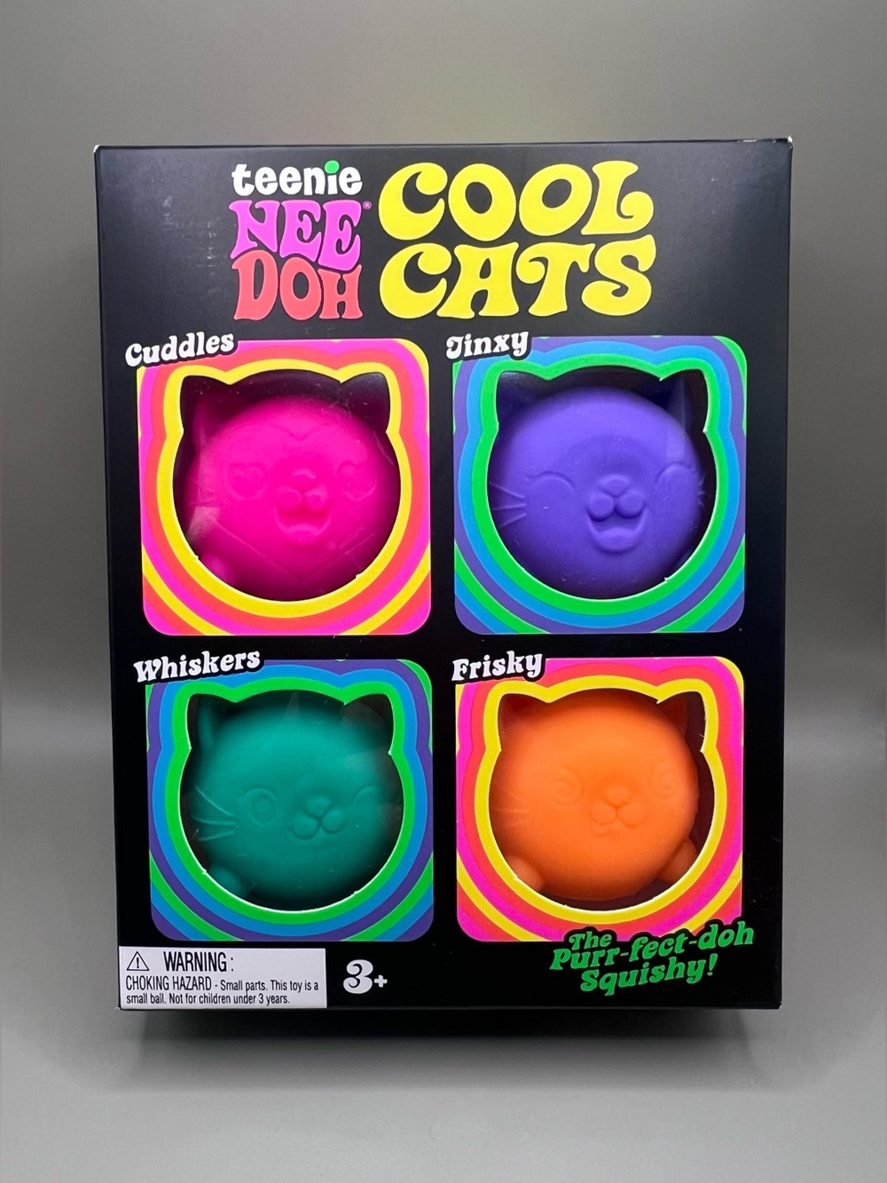 NeeDoh Teenie Cool Cats 4-Pack Kittens Fidget Sensory Squishy Toy